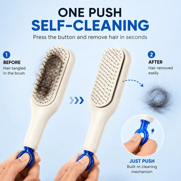 Self-Cleaning Hair Brush | Easy Hair Detangling Comb