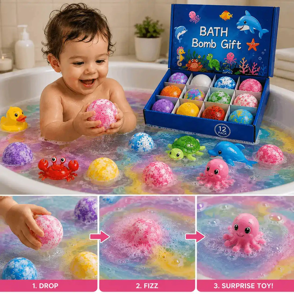 Kids Bath Bombs - Surprise Toy Inside