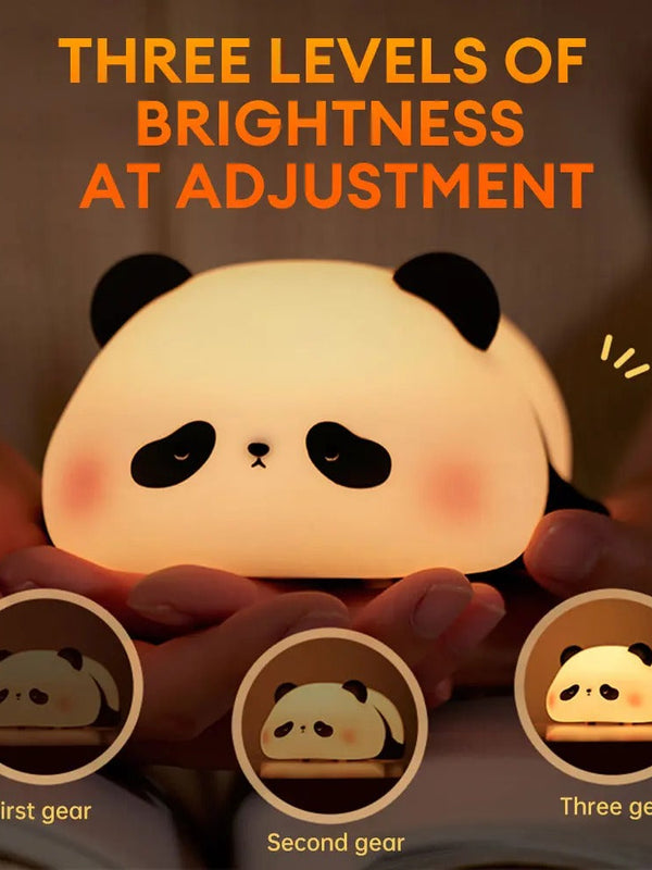 Cute Panda Silicone Night Light – Soft Touch LED Lamp for Kids Bedroom