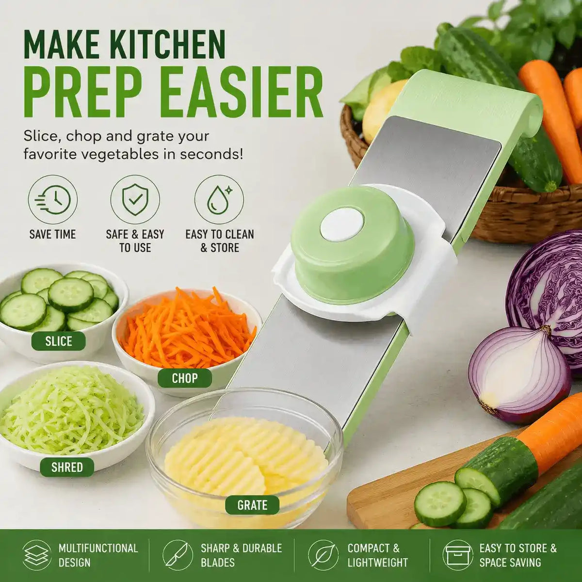 Multifunctional Vegetable Cutter & Grater